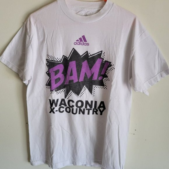 Adidas BAM! Waconia X-Country Running Short Sleeve T-Shirt Size M Medium White - Picture 1 of 5